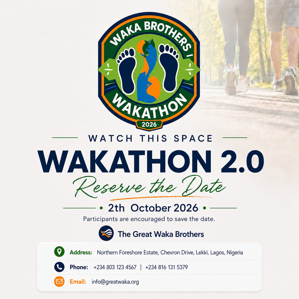 Wakathon 2.0 save the date flyer